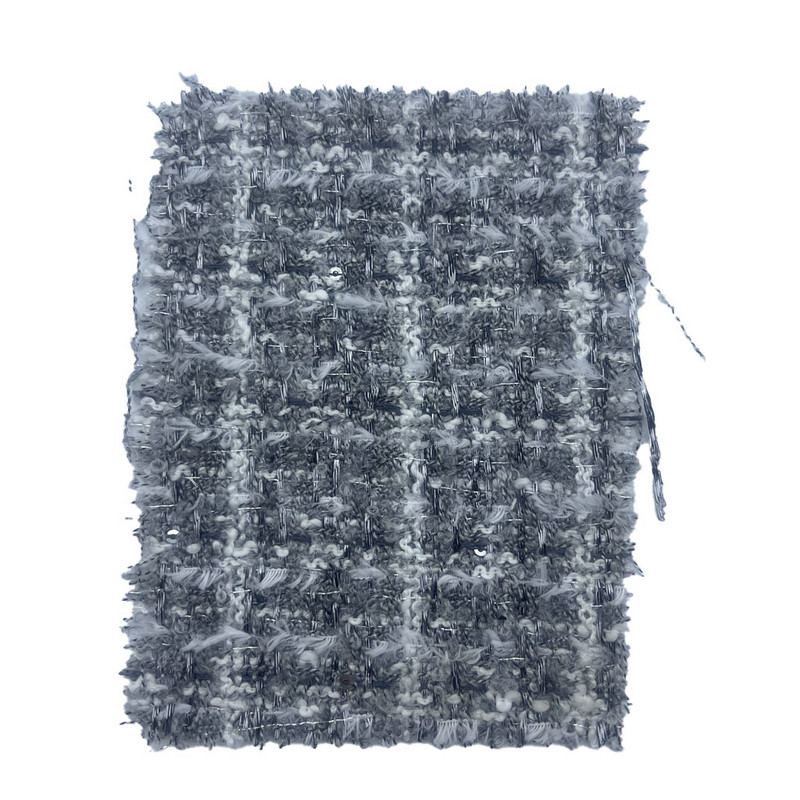 پارچه‌های پارچه‌ای پارچه‌های توئید برجسته چهارخانه خاکستری برای پوشاک زنانه 23503