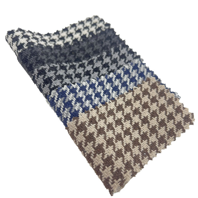 پارچه های بافته شده پشمی Houndstooth خاکستری تیره برای هودی 3946